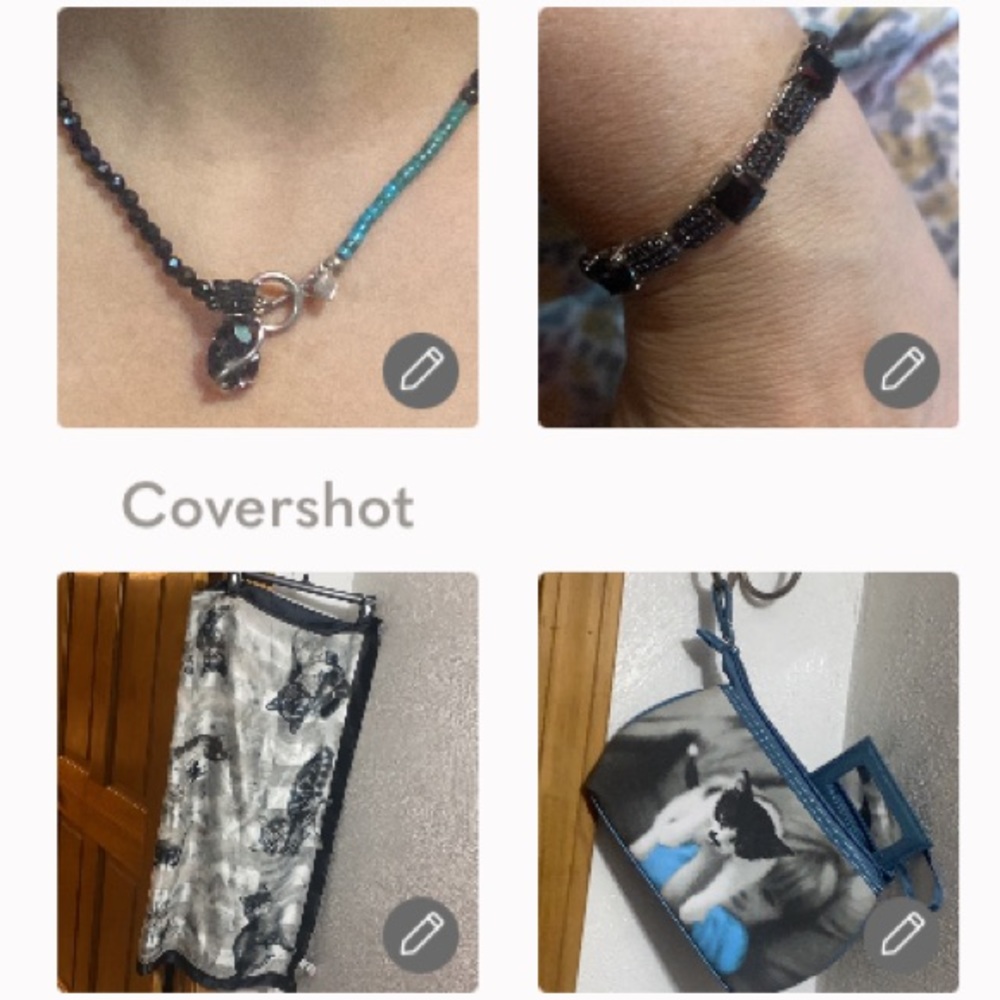 Italy🐈‍⬛Scarf 34”bag 9x5.5 925 cat necklace &◼️bracelet adj